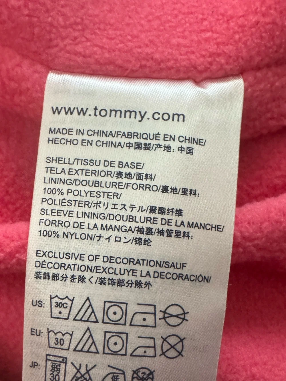 Toddler Tommy Hilfiger Quilted Hooded Jacket Hot Pink Size 3-6 Months